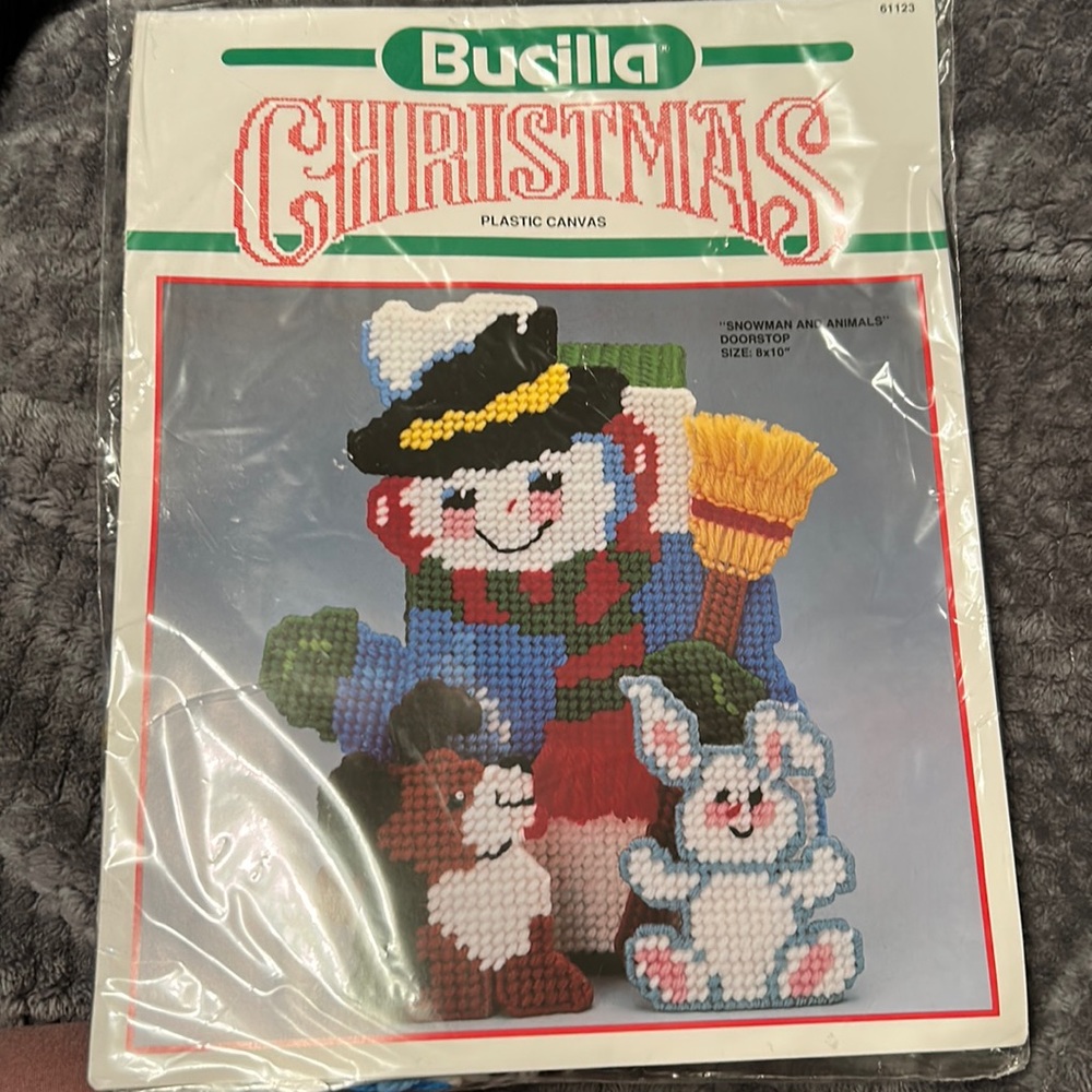Bucilla Christmas snow man and animals doorstop
